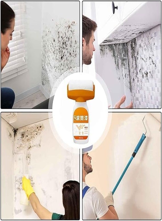 HKD SALES Wall Repair Roller Paint Household Supply Cleaning Tool White Water Based Latex DIY Renovation With Rolling Brush Touch Up Portable No-odor Antibacterial Paint Roller Brush(White-500Gm) - Image 2
